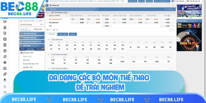 Đa dạng các bộ môn thể thao để trải nghiệm