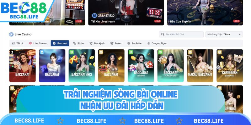 Trải nghiệm sòng bài online nhận ưu đãi hấp dẫn